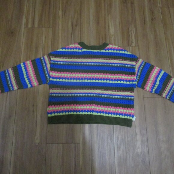 Circus by Sam Edelman stripe crochet crop sweater knit chunky striped NWT XS - Picture 7 of 16